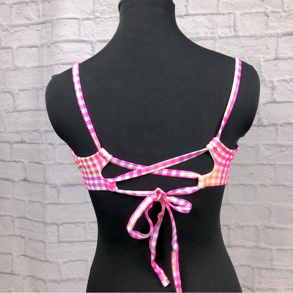 Pink Two Piece Multi Colored Swimsuit Large Bottom Size D/DD Top - Picture 4 of 12